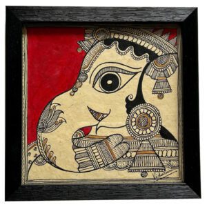 Vibrant Madhubani Ganesha: Radiant Red Edition