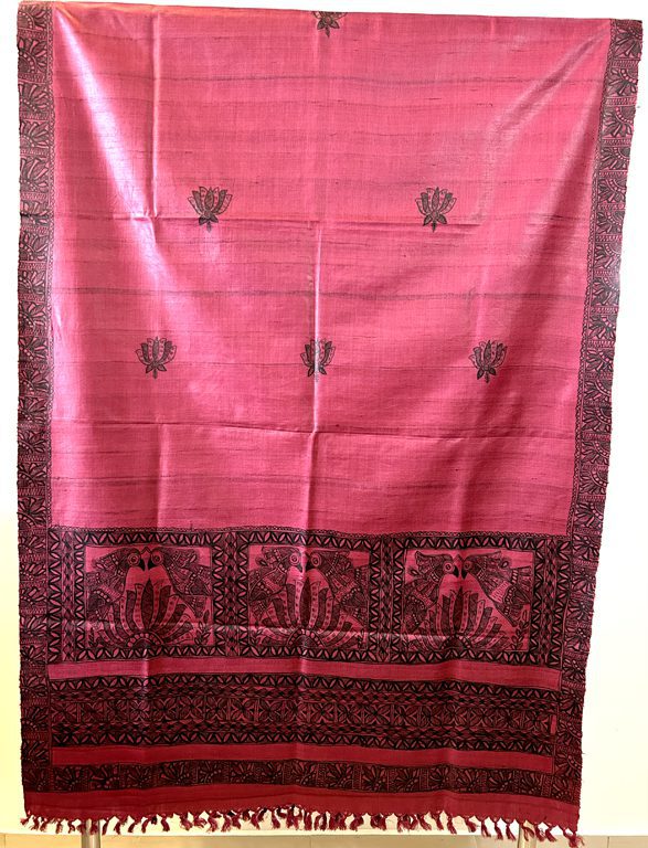 Pink Silk Dupatta 1
