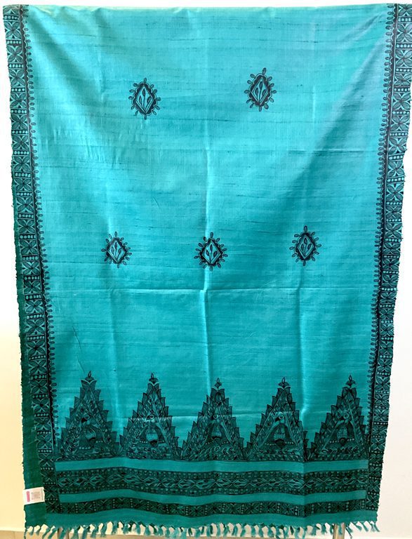 Teal Silk Dupatta 1