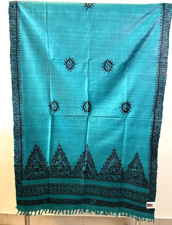 Teal Silk Dupatta 2