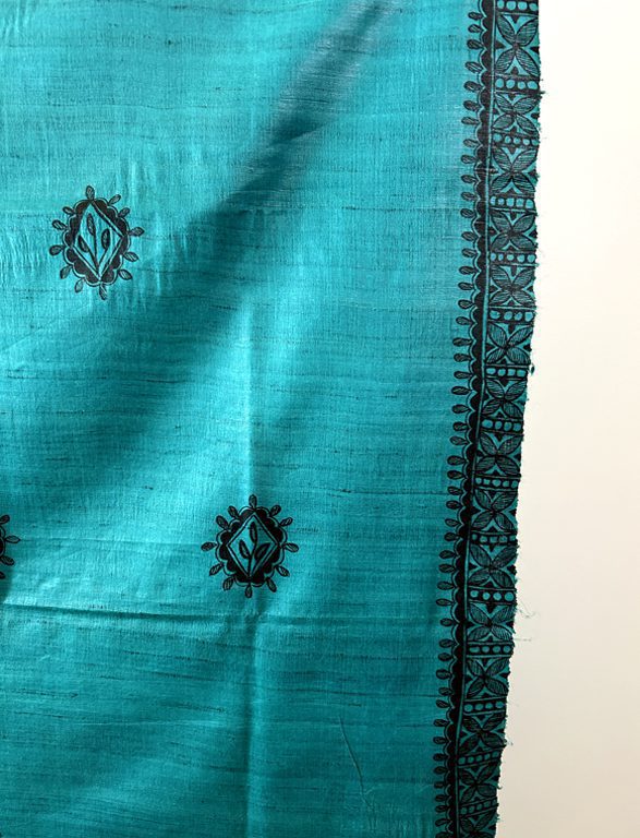 Teal Silk Dupatta 5