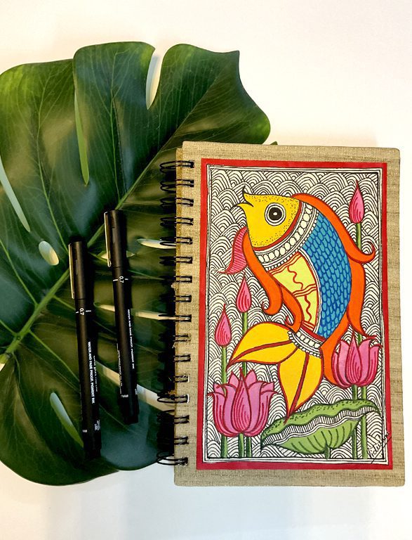 Madhubani Fish Journal by Vidushini Prasad 1