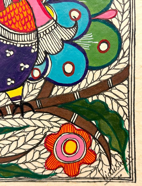 Majestic Peacock with Flowering Branch 2