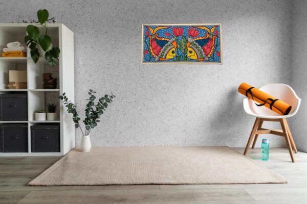 Twin Fish with Lotus on Wall