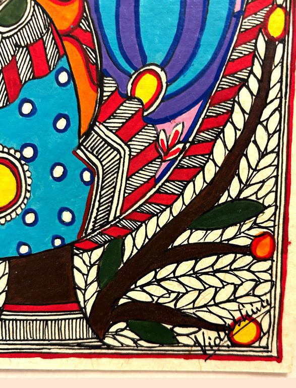 Vibrant Peacock with Flowering Tree 2