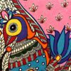 Vibrant Peacock with Flowering Tree 4