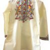 Cream Khadi Kurta with Twin Bird Madhubani Motif
