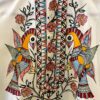 Cream Khadi Kurta with Twin Bird Madhubani Motif 5