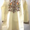Cream Khadi Kurta with Twin Bird Madhubani Motif 8