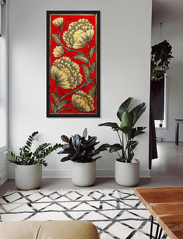 Crimson Lotus Garden on Wall