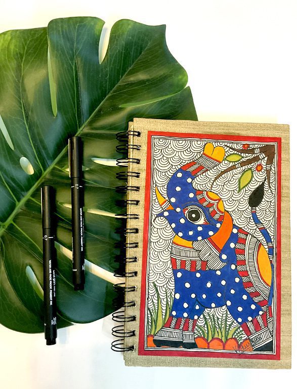 Handpainted The Majestic Blue Elephant Journal by Vidushini Prasad