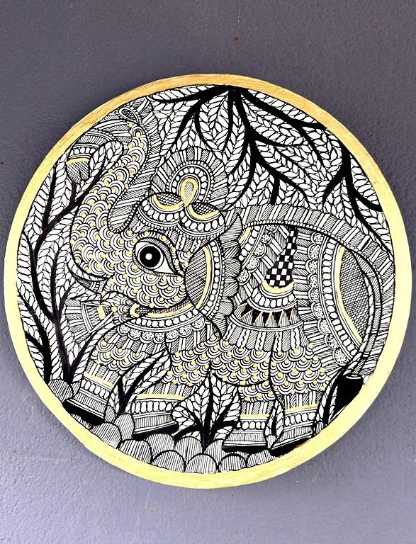 Elephant Wall Plate by Vidushini Prasad