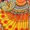 Golden Yellow Peacock Madhubani 4