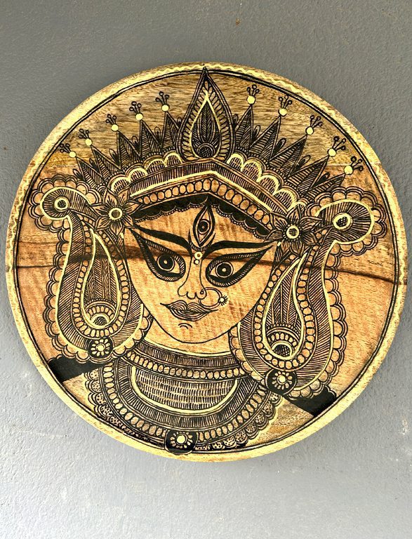 Handpainted Goddess Durga Wall Plate by Vidushini Prasad