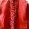 Light Red Hand-Painted Madhubani Khadi Kurta 3