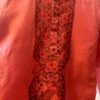 Light Red Hand-Painted Madhubani Khadi Kurta 6