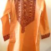 Peach Khadi Kurta with Hand-Painted Madhubani Art 7