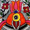 Handpainted Madhubani Peacock Couple Journal by Vidushini Prasad 4