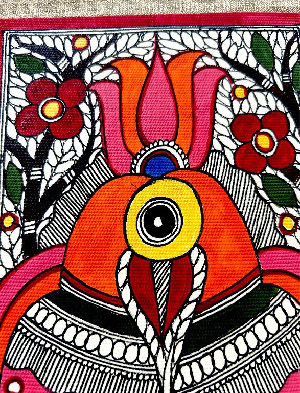 Handpainted Madhubani Peacock Couple Journal by Vidushini Prasad 4