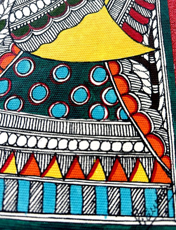 Handpainted Madhubani Peacock Journal by Vidushini Prasad 4