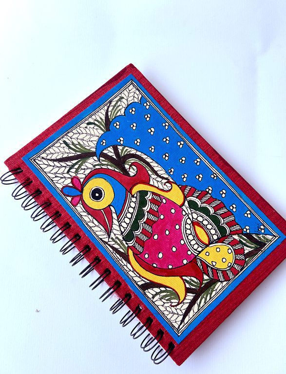 Madhubani Peacock Journal Handpainted by Vidushini Prasad 3
