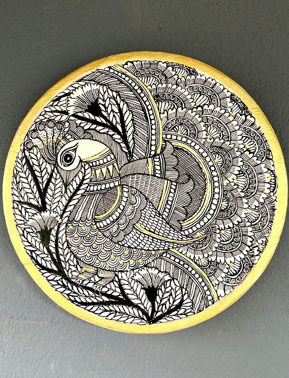 Peacock Wall Plate by Vidushini Prasad
