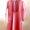 Pink Kurta with Bold Madhubani Florals and Geometric Detailing 6