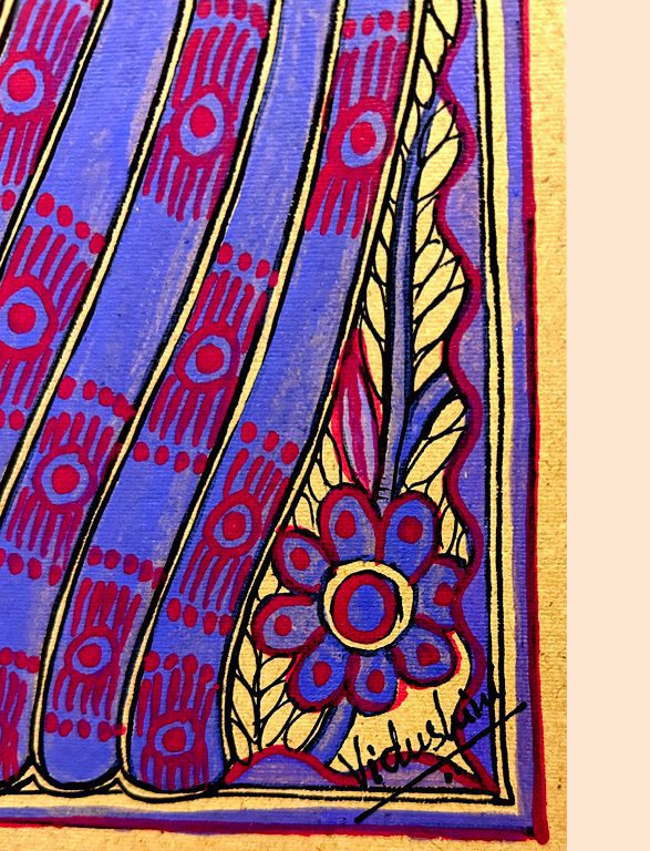 Royal Blue Peacock Madhubani 2