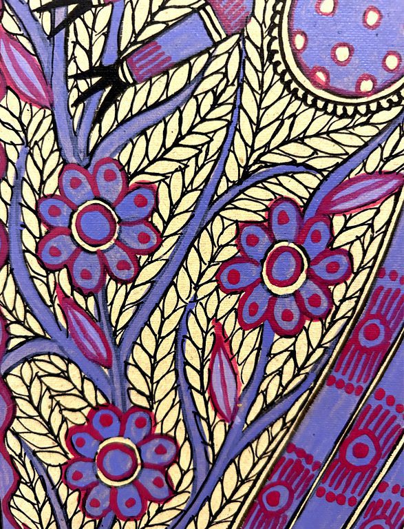 Royal Blue Peacock Madhubani 4