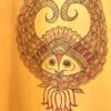 Sunshine Yellow Khadi Kurta with Hand-Painted Madhubani fish Motif 2