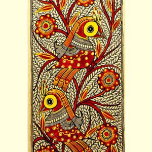 Twin Birds Madhubani Painting