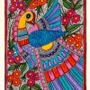 Dancing Peacock in Blue Madhubani peacock painting by Vidushini Prasad