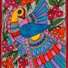 Dancing Peacock in Blue Madhubani peacock painting by Vidushini Prasad 2