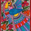 Dancing Peacock in Blue Madhubani peacock painting by Vidushini Prasad 3
