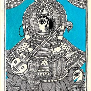Goddess Saraswati Madhubani Saraswati painting by Vidushini Prasad