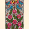 Love Birds on Flowering Tree Madhubani birds painting by Vidushini Prasad