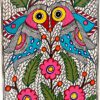 Love Birds on Flowering Tree Madhubani birds painting by Vidushini Prasad 2