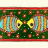 Twin Fish in Emerald Madhubani fish painting by Vidushini Prasad