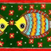 Twin Fish in Emerald Madhubani fish painting by Vidushini Prasad 3