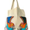 Flying Peacock Madhubani Peacock Tote Bag by Vidushini Prasad