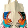 Flying Peacock Madhubani Peacock Tote Bag by Vidushini Prasad 2