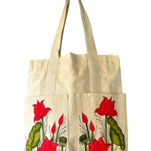 Lotus & Turtle Madhubani Turtle Tote Bag by Vidushini Prasad