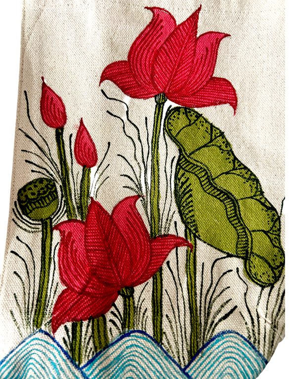 Lotus & Turtle Madhubani Turtle Tote Bag by Vidushini Prasad 3