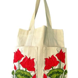 Madhubani Lotus Tote Bag by Vidushini Prasad