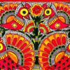 Lovebirds in Fuchsia Madhubani birds painting by Vidushini Prasad 2