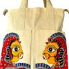 Madhubani Faces Tote Bag Madhubani tote bag by Vidushini Prasad 2