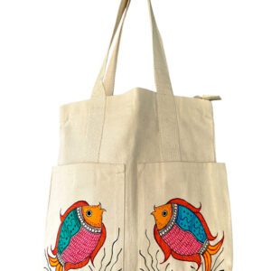 Madhubani Fish Tote Bag by Vidushini Prasad