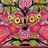 Magenta Peacocks in Bloom Madhubani peacock painting by Vidushini Prasad 3