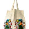 Seated Peacock Madhubani Peacock Tote Bag by Vidushini Prasad