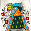 Seated Peacock Madhubani Peacock Tote Bag by Vidushini Prasad 3